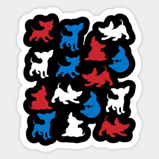 Patriotic Chihuahua Dog America Flag 4Th Of July Sticker